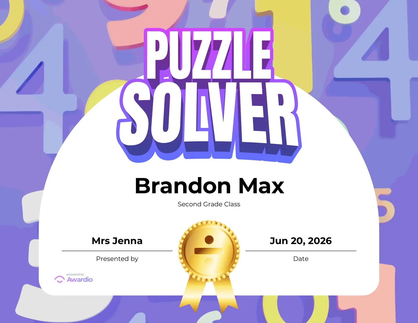 Free Math award certificate design