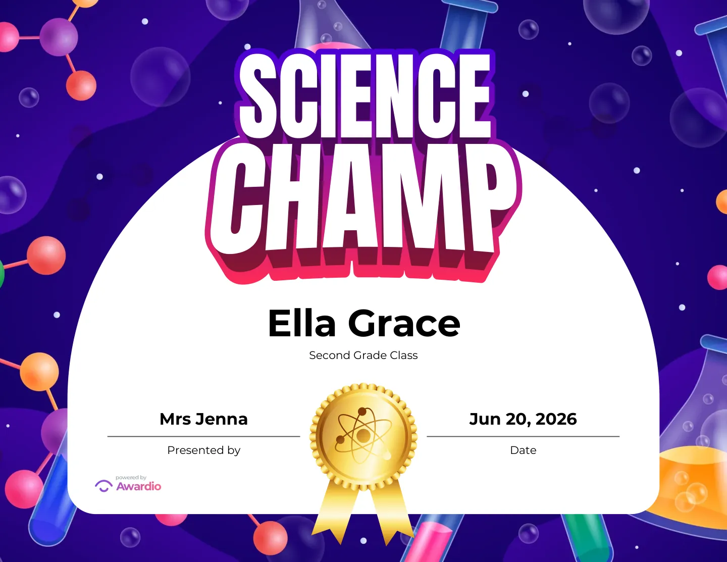 Science recognition award template