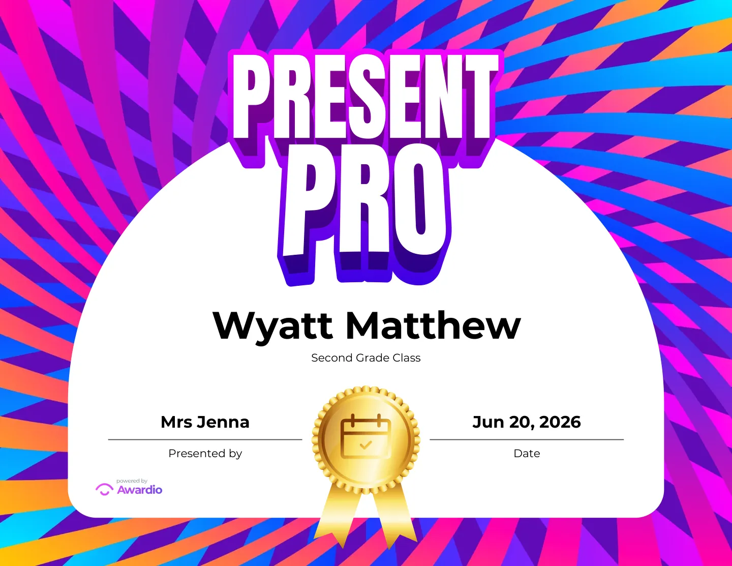 Achievement award certificate template