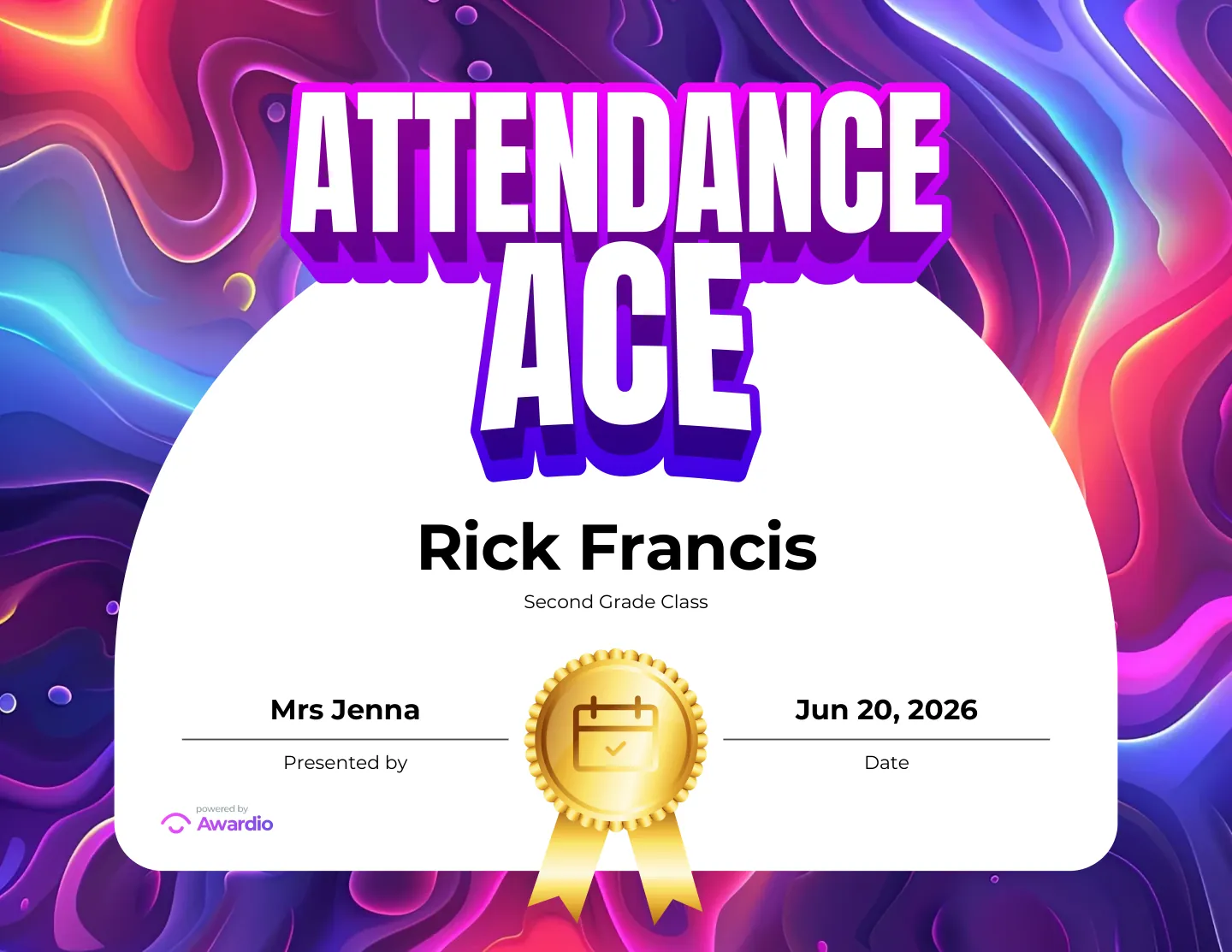Achievement certificate you can print or send