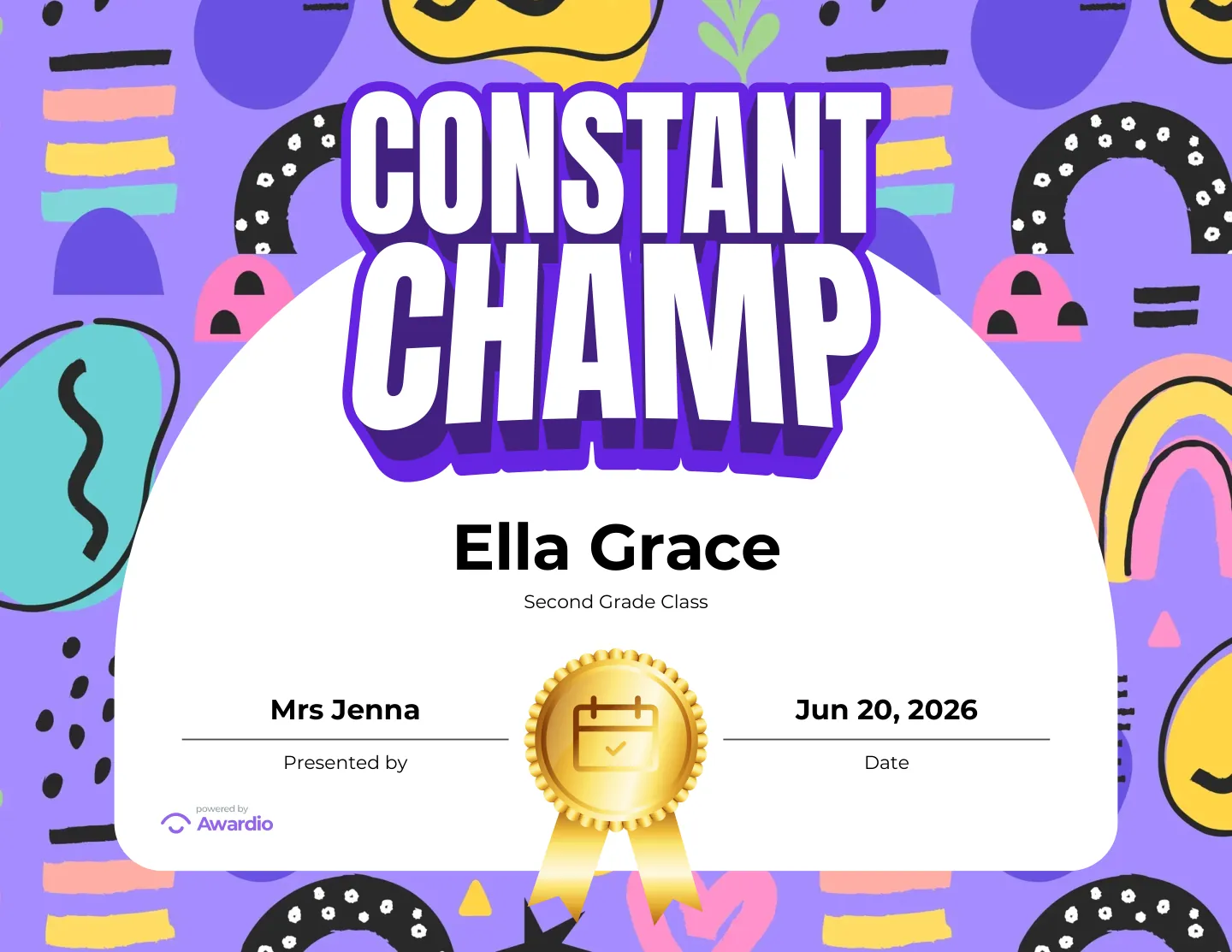 Achievement recognition award template
