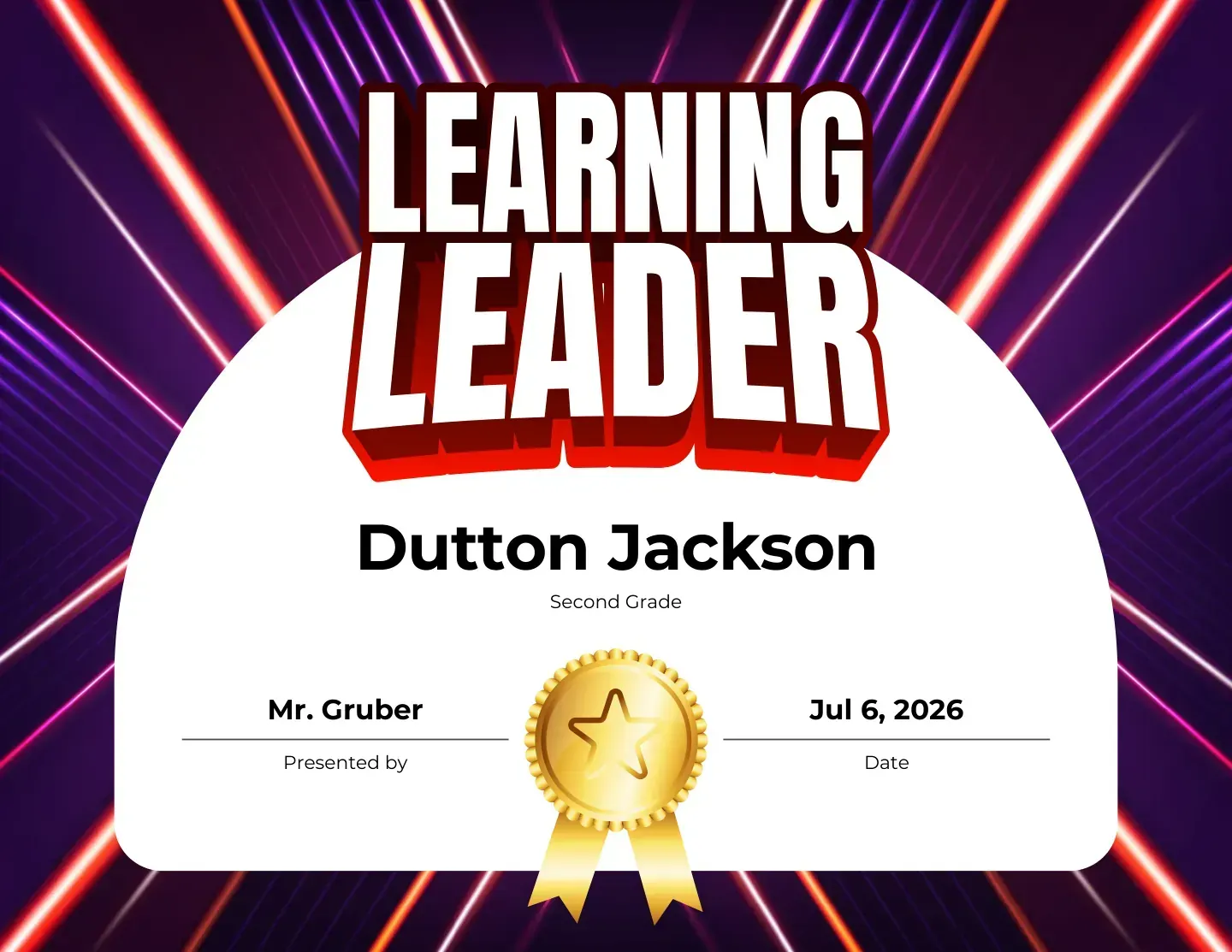 Achievement recognition award template