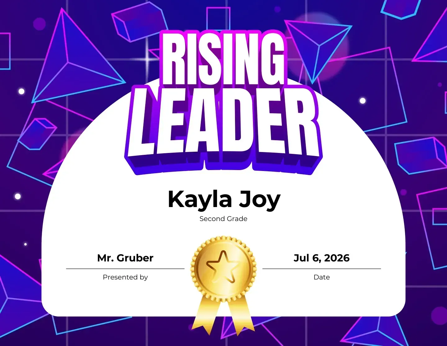 Printable Achievement award for kids