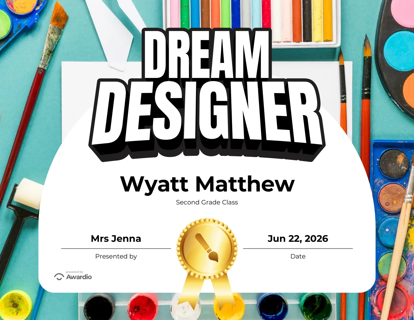 Arts and Crafts award certificate template