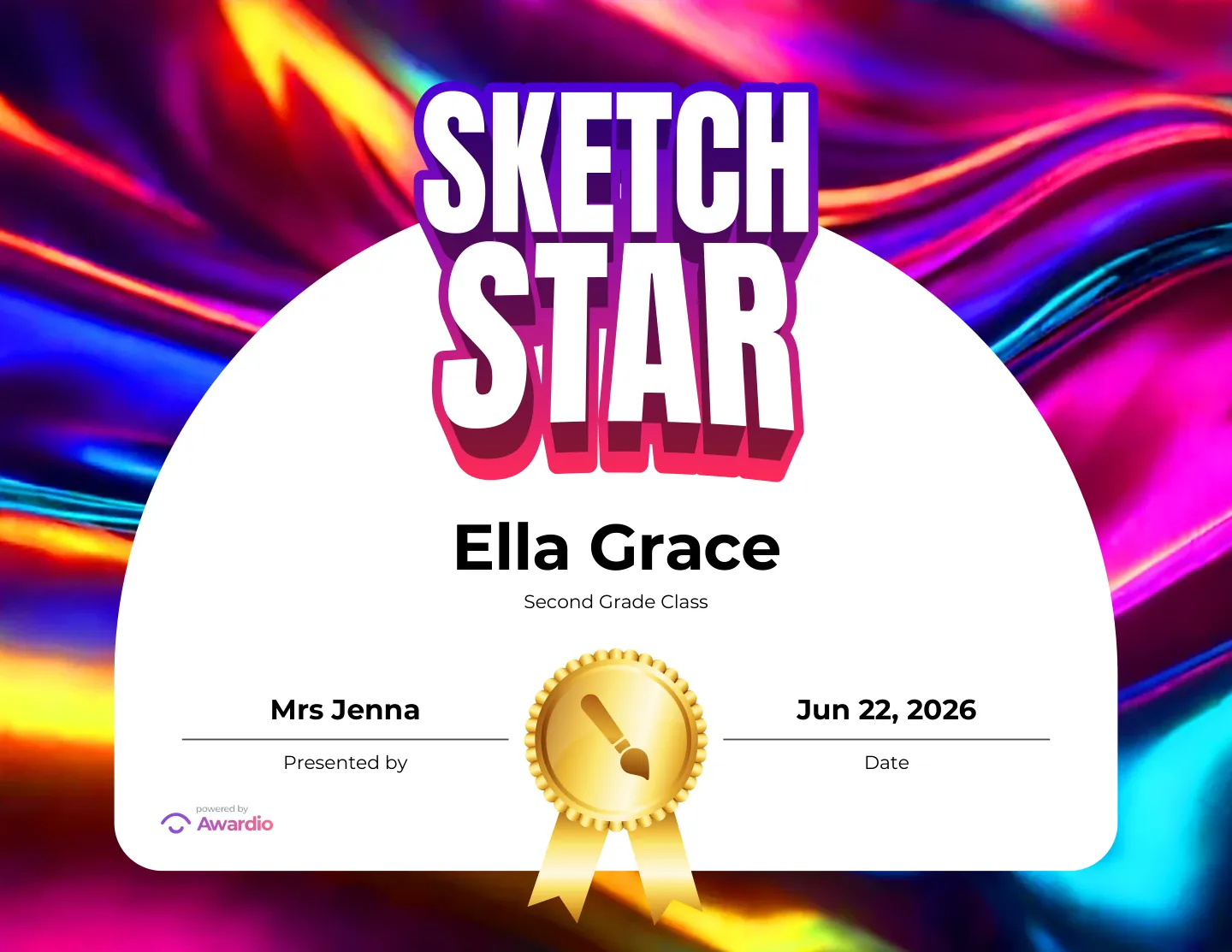 Arts and Crafts recognition award template