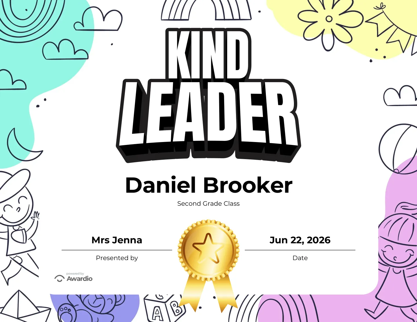 Printable Behavior award for kids