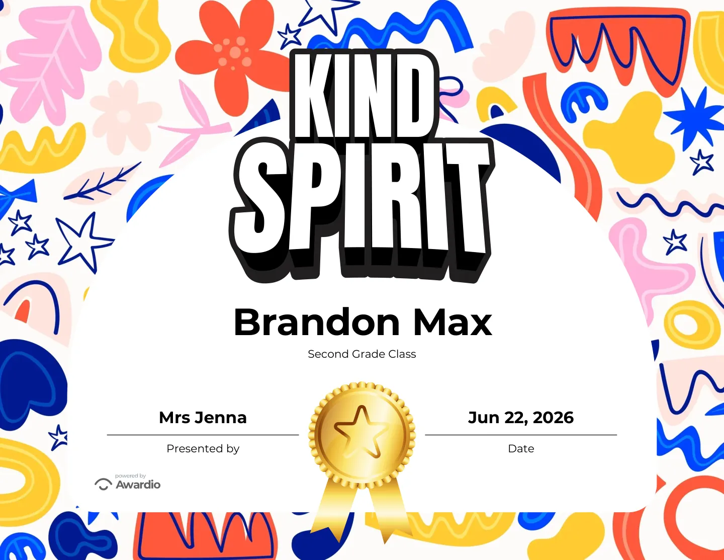 Free Behavior award certificate design