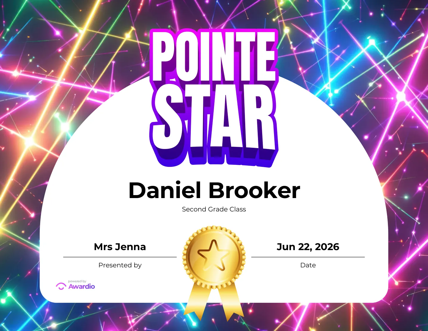 Printable Dance award for kids