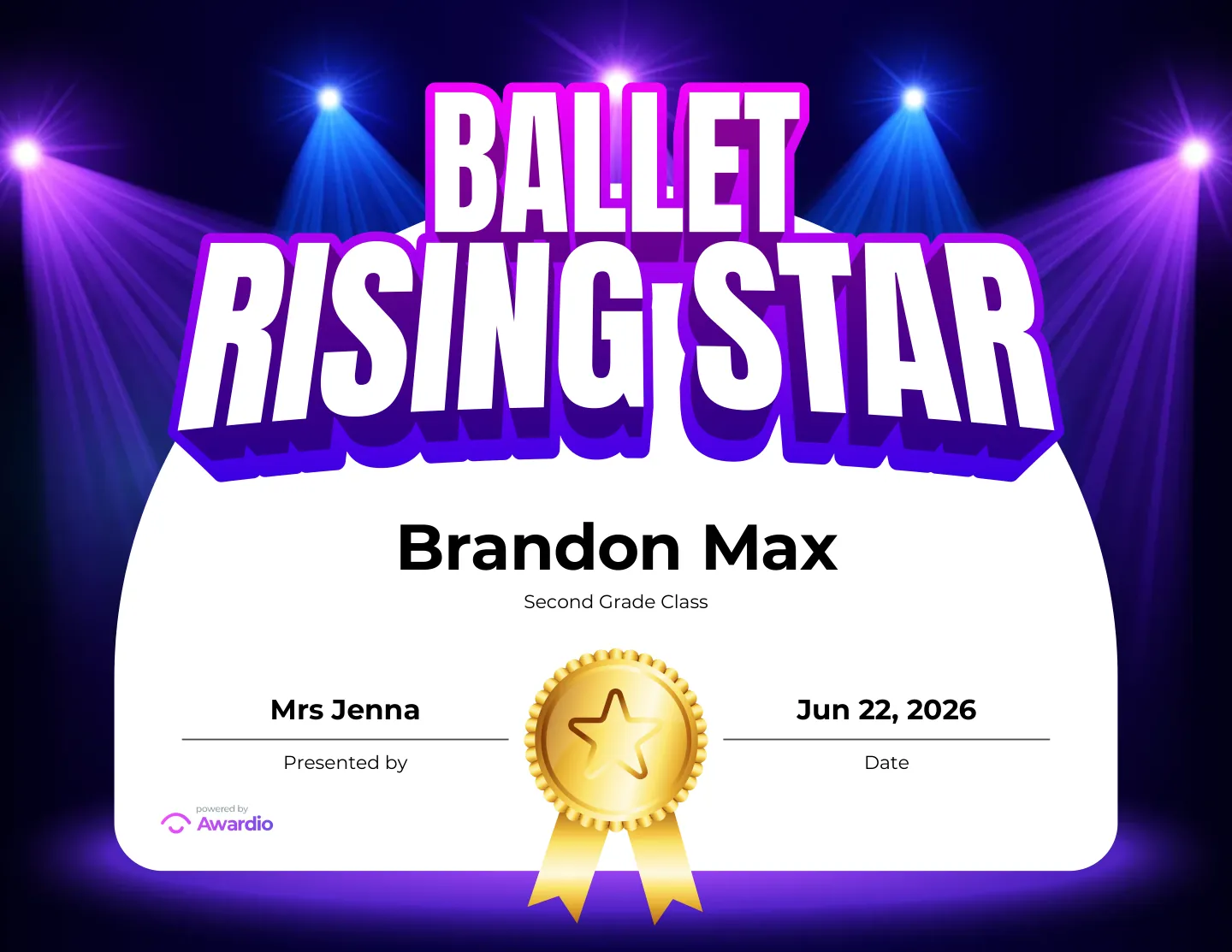 Free Dance award certificate design