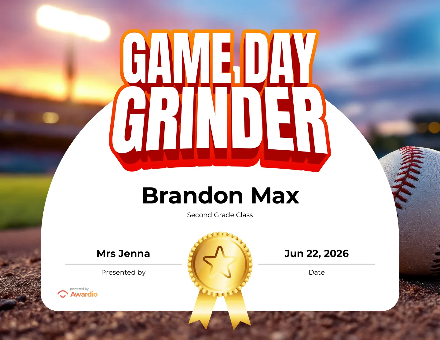 Free Baseball award certificate design