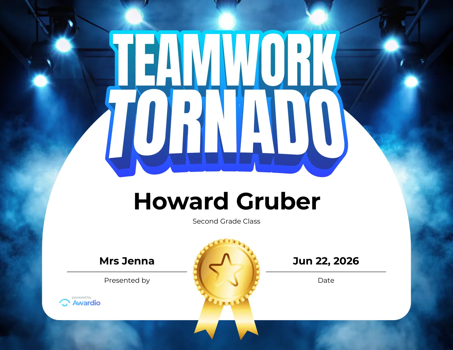 Basketball certificate for the classroom
