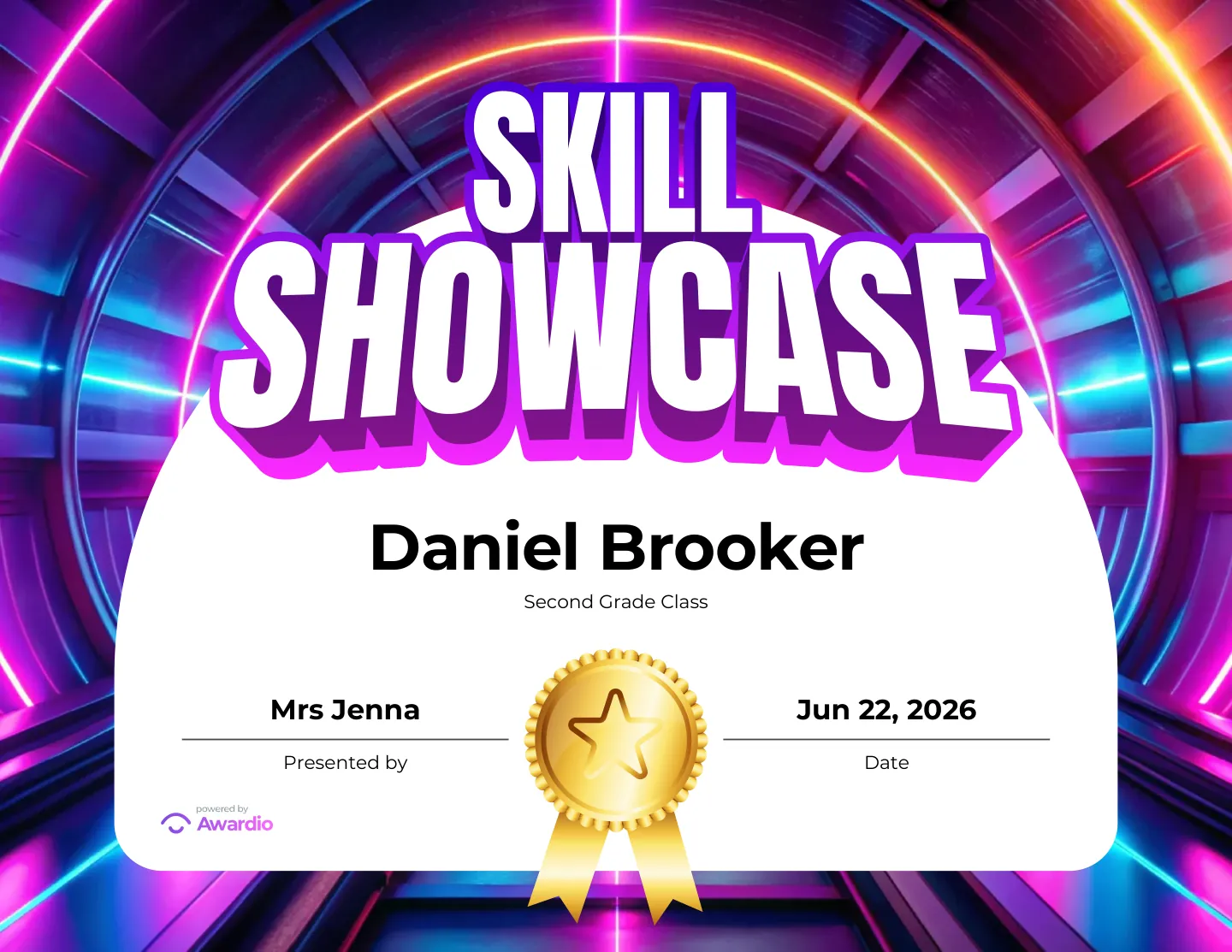 Printable Gymnastics award for kids