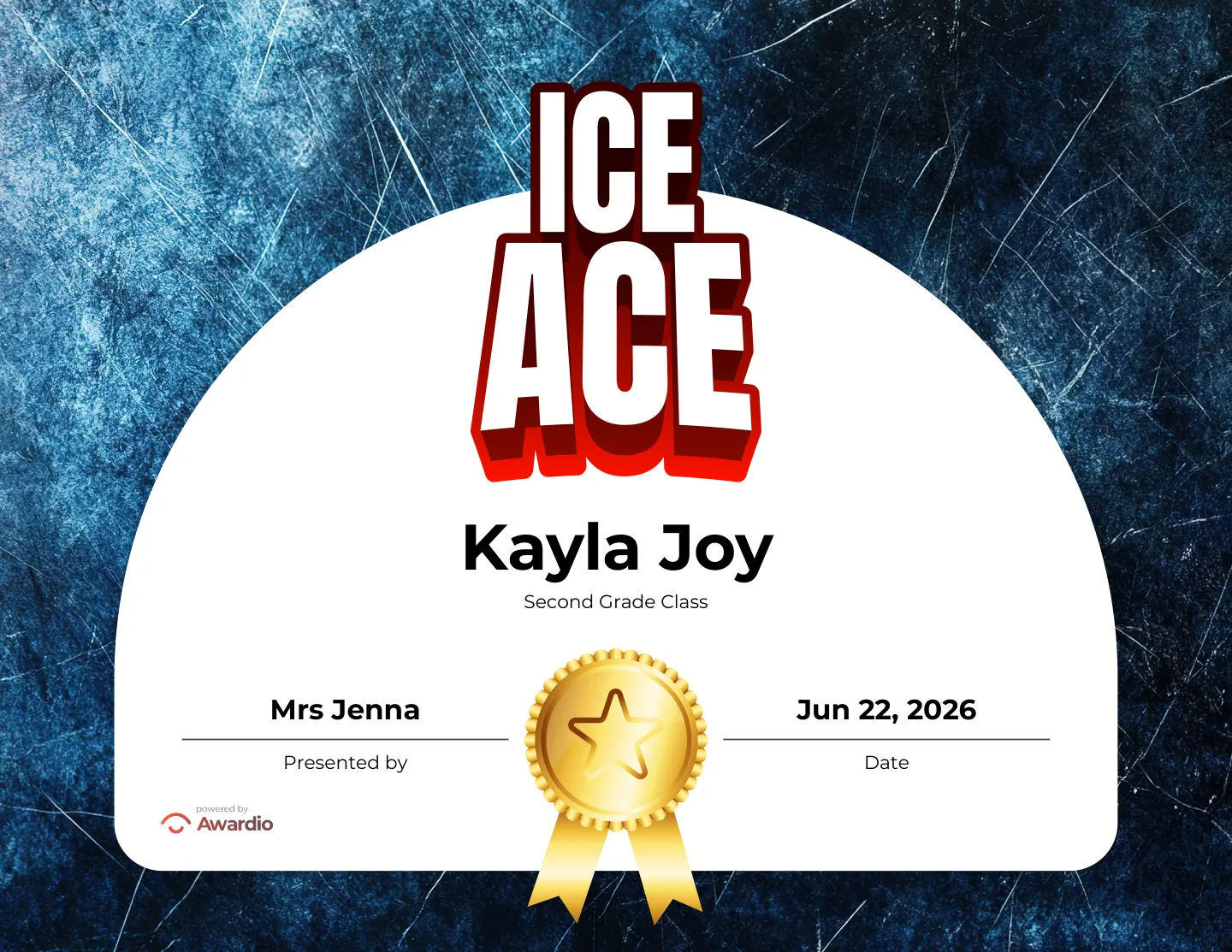Customizable Hockey certificate for students