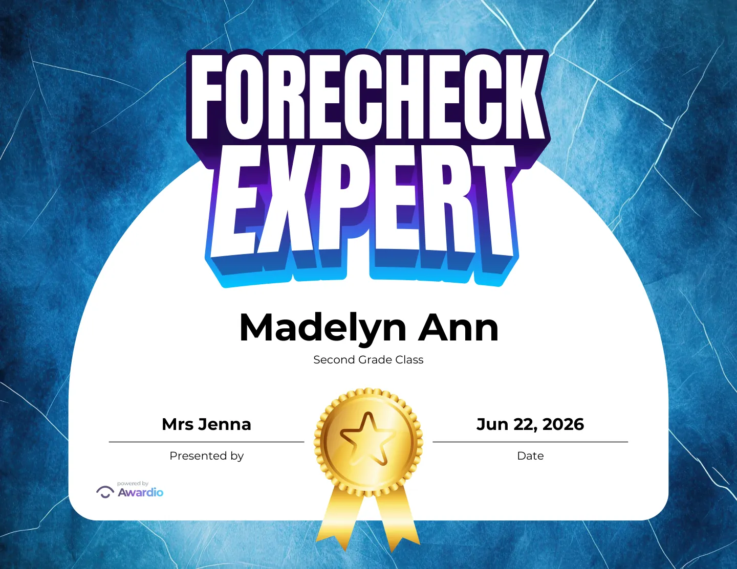 Editable Hockey award certificate