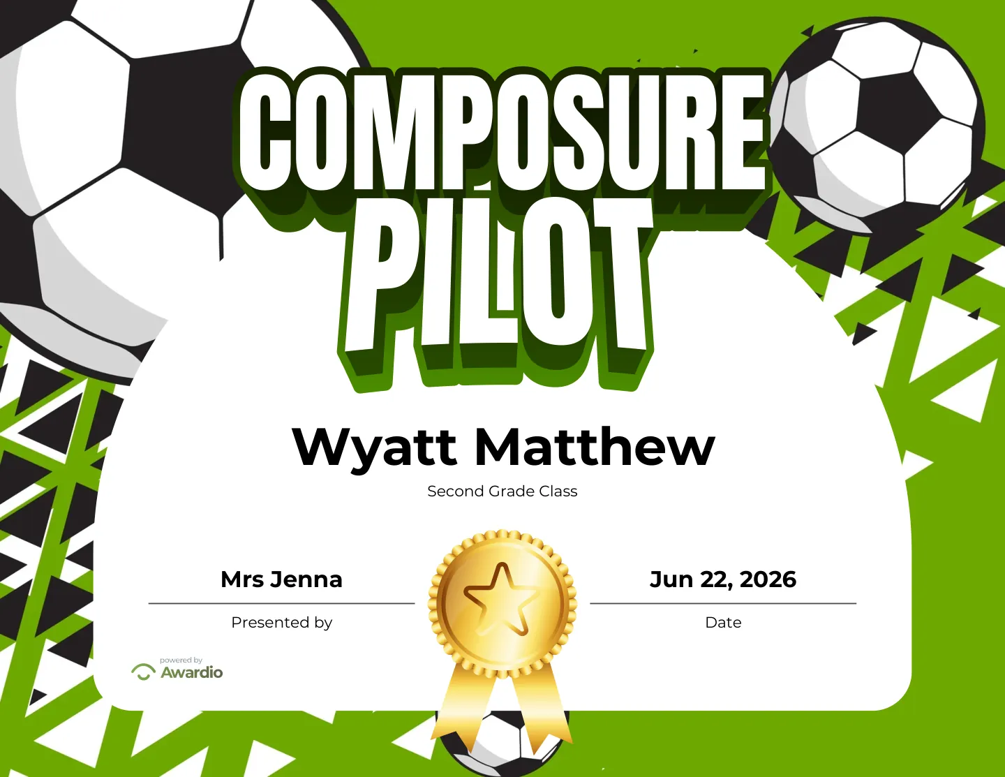 Digital Sports award certificate example