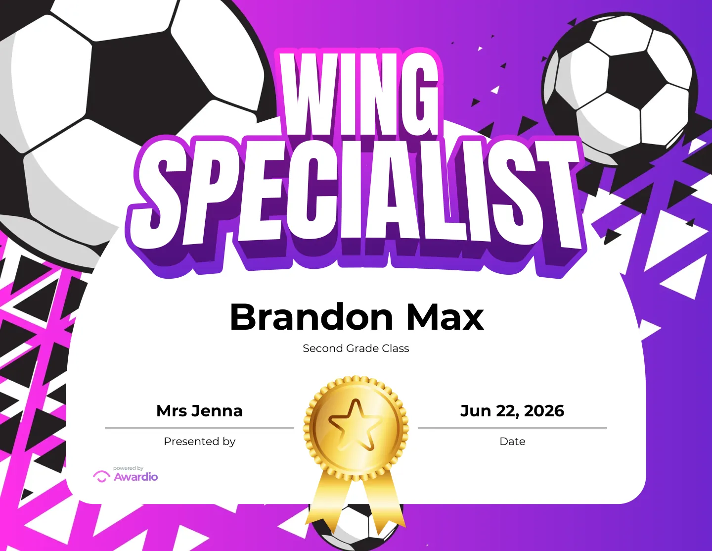 Free Soccer award certificate design