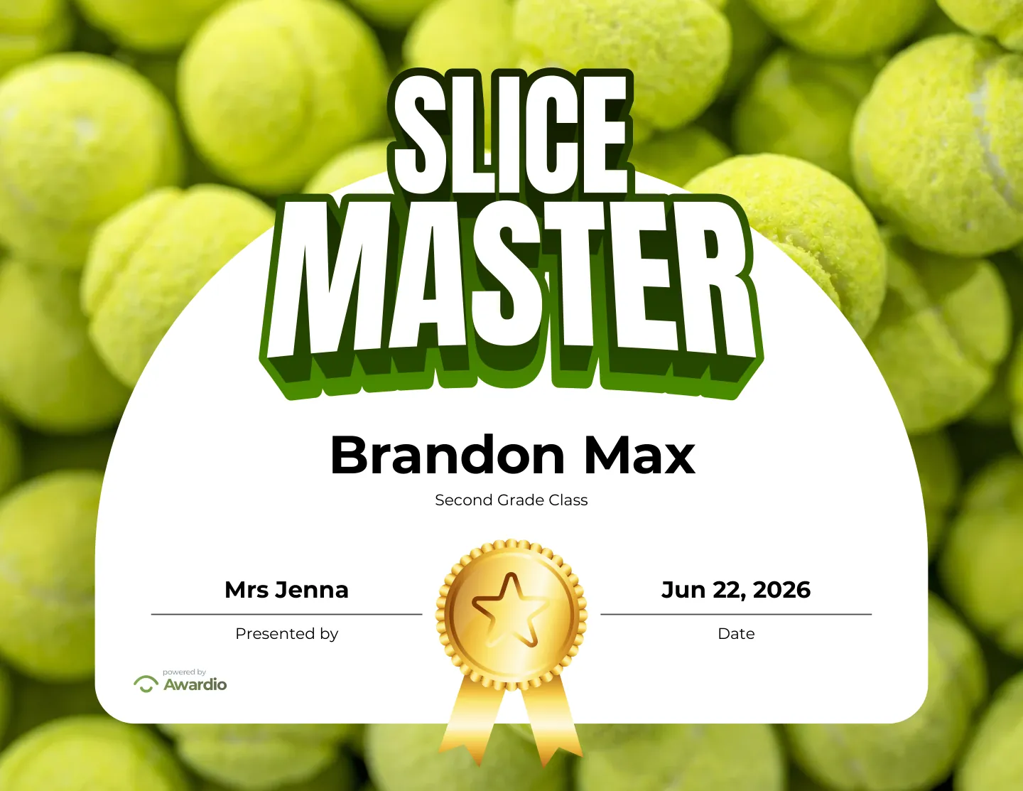 Free Tennis award certificate design